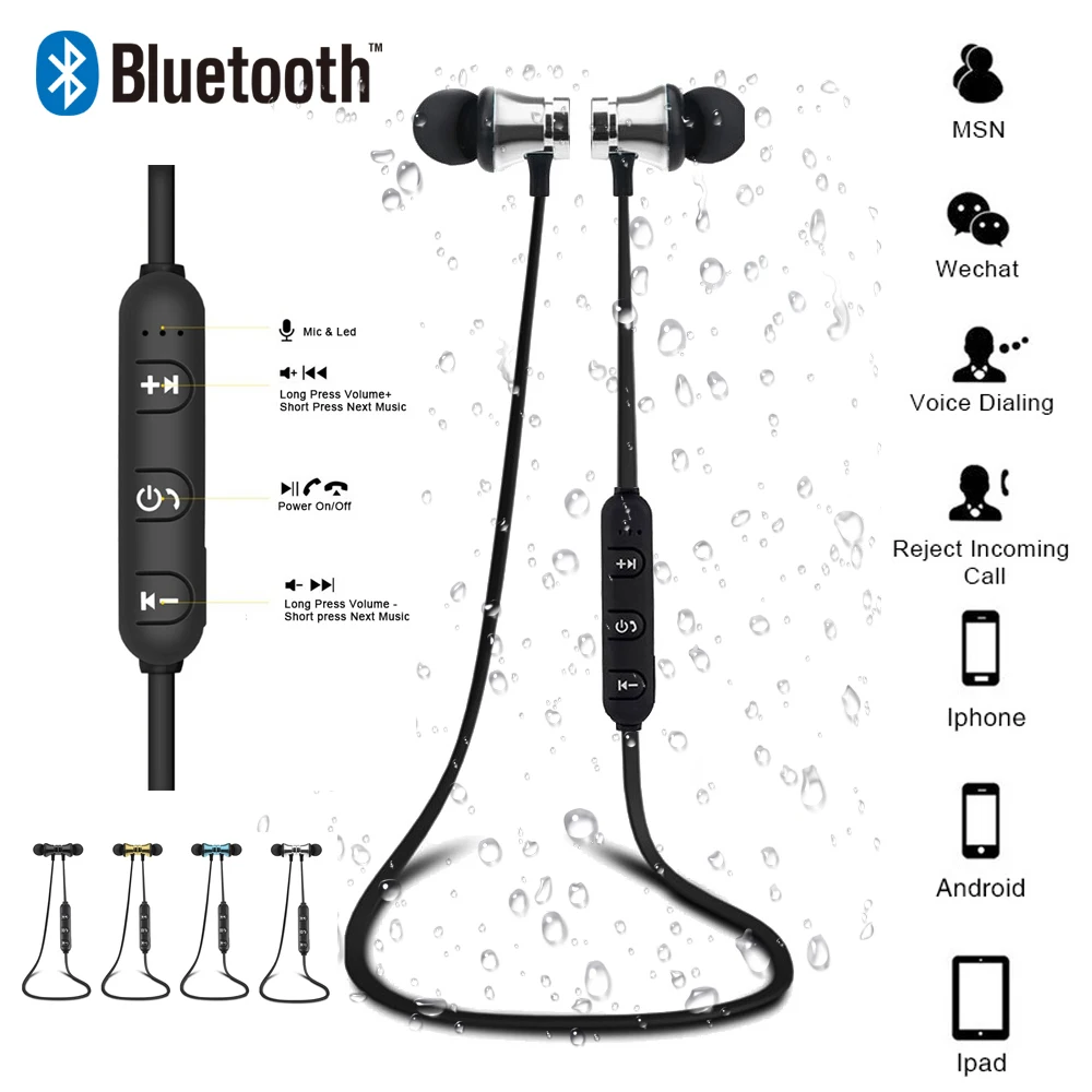 Беспроводные наушники Bluetooth для спорта телефона iPhone Samsung Xiaomi|Наушники и