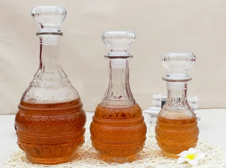 1 шт. практичная 1000 мл Хрустальная изысканная стеклянная бутылка для виски и вина