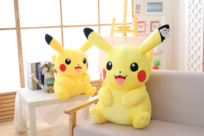 1 шт. 55/75 см гигантский Пикачу плюшевые игрушки милые чучело куклы детские игрушки Рождественский подарок высокое качество
