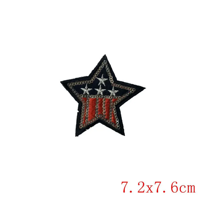 PE264 Маленькая звезда Военная Вышивка нашивки для одежды Железная одежда джинсы аппликация Одежда значок нашивка наклейка железная передача - Цвет: PE264