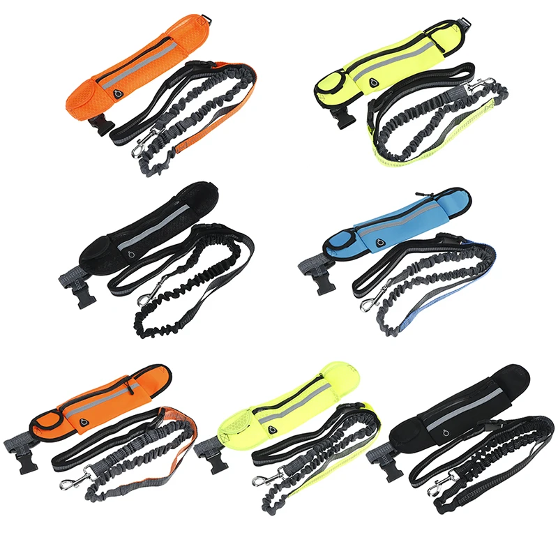 Эластичный пояс для бега собаки поводок домашних животных с мешочком