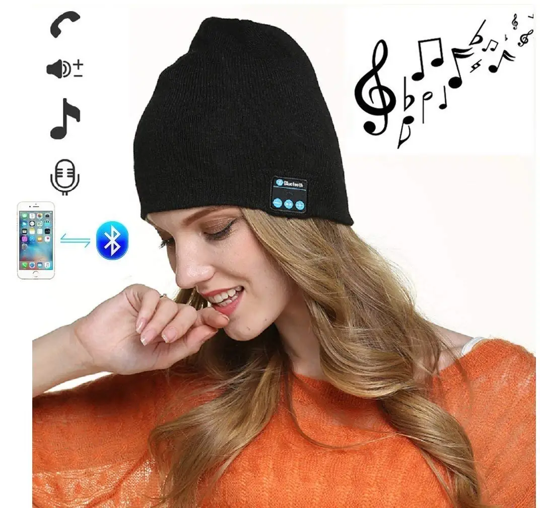 Bluetooth шапка Beanie Беспроводная гарнитура Музыка со встроенным стерео динамиком
