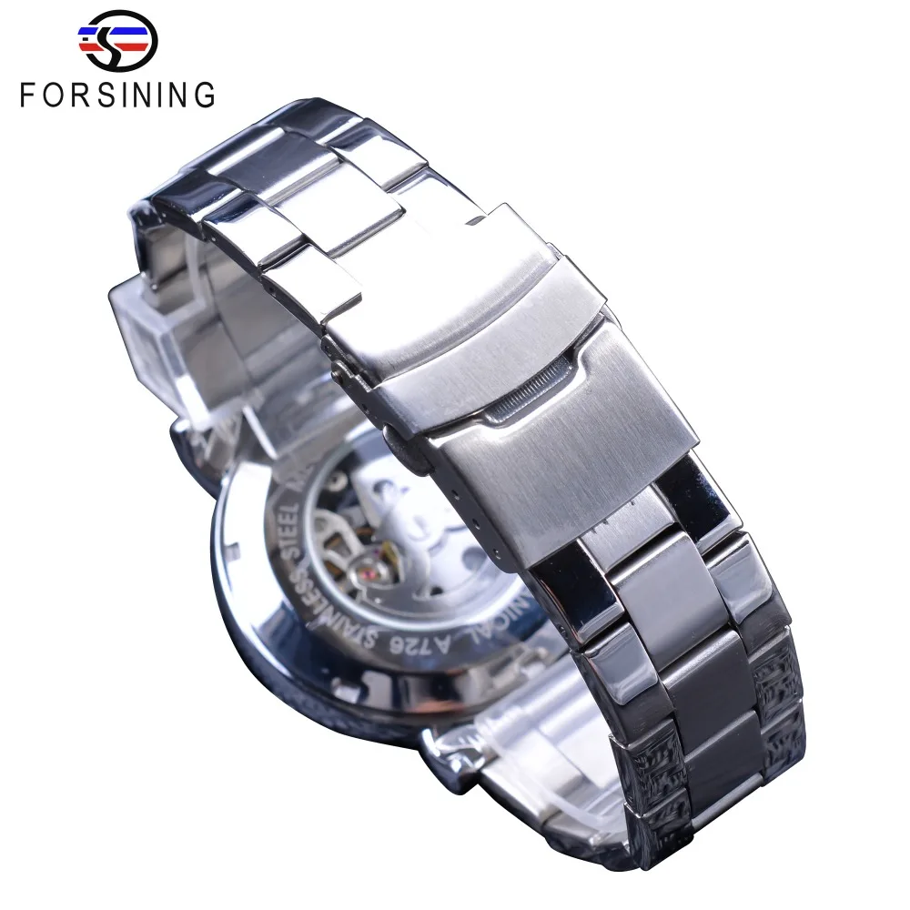 Часы наручные Forsining Мужские механические в стиле стимпанк Спортивные Светящиеся