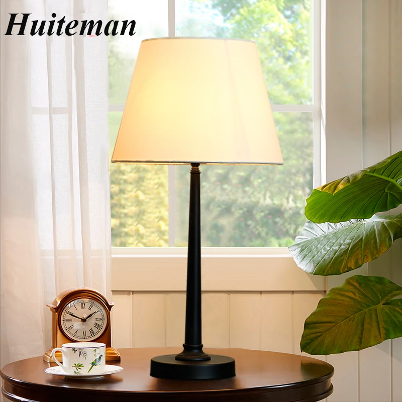 European Fabric Lampshade table lamp tall lights bedside hotel lamps Luxary classic American light bedroom foyer | Лампы и абажуры