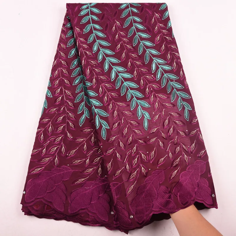 

Wholesale Price African Women Party Swiss Voile Cotton Lace Fabric With Beads For Party High Quality Dry Cotton Lace Fabric1583B