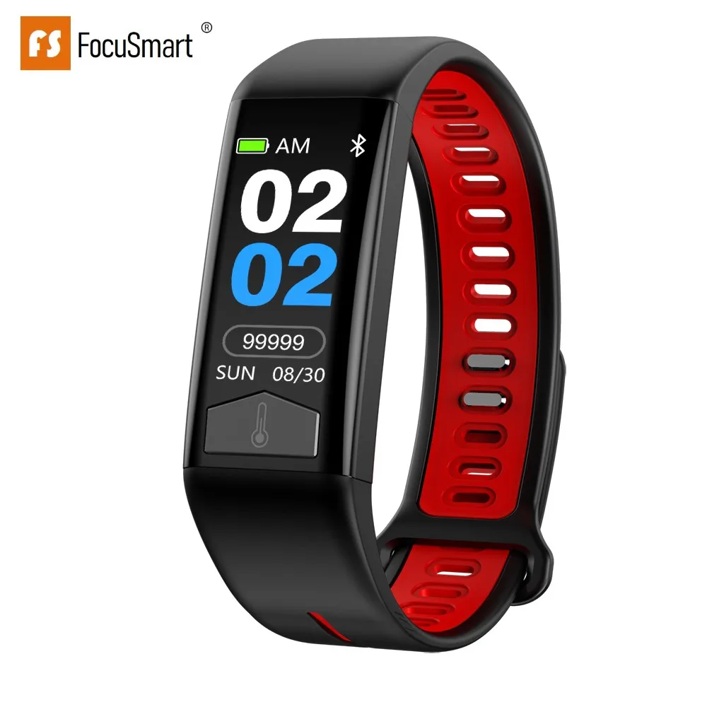 FocuSmart 2019 F02 умный Браслет ЭКГ HR монитор температуры тела кровяное давление