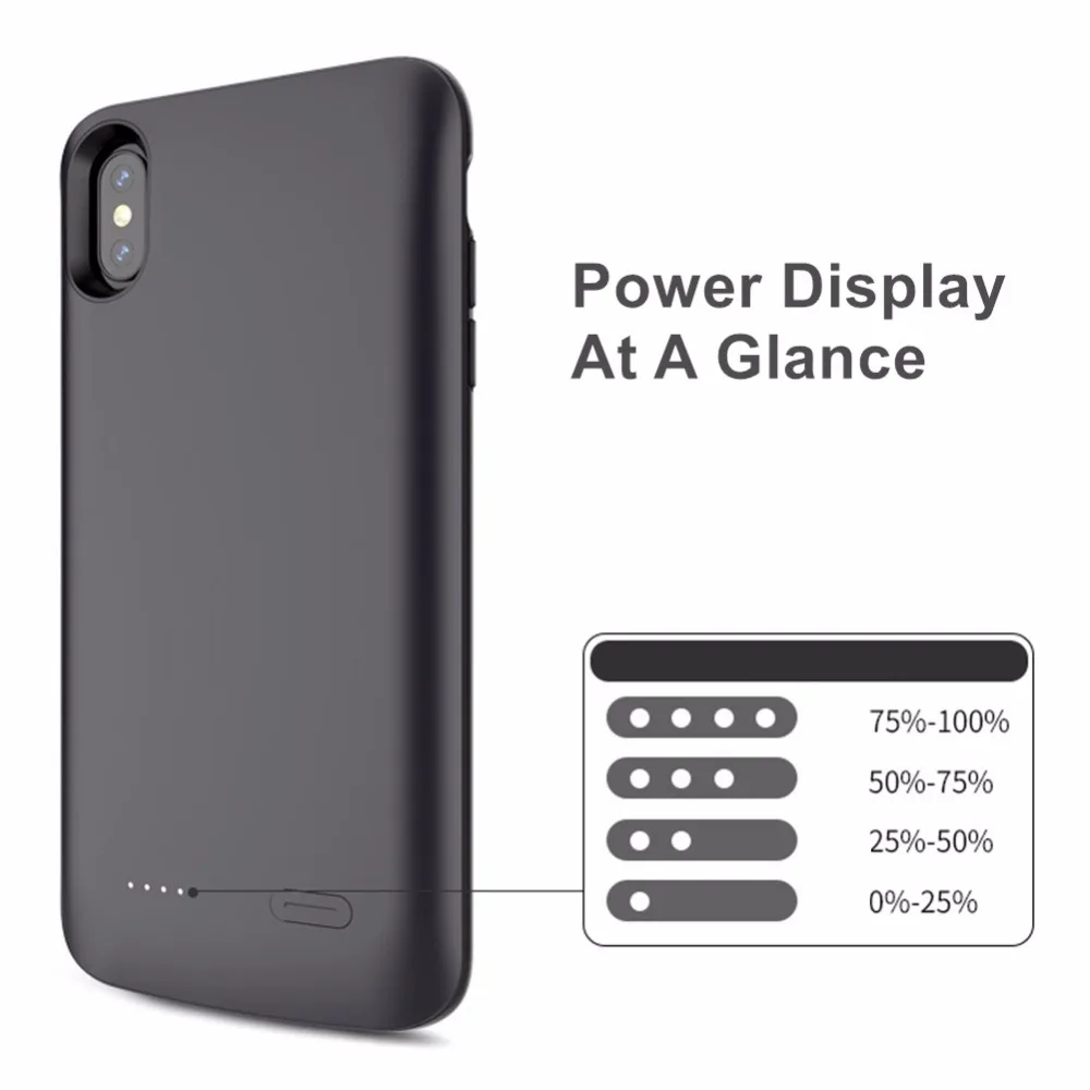 6000 мАч чехол для зарядки батареи Iphone X XS Внешний внешний аккумулятор MAX | Мобильные