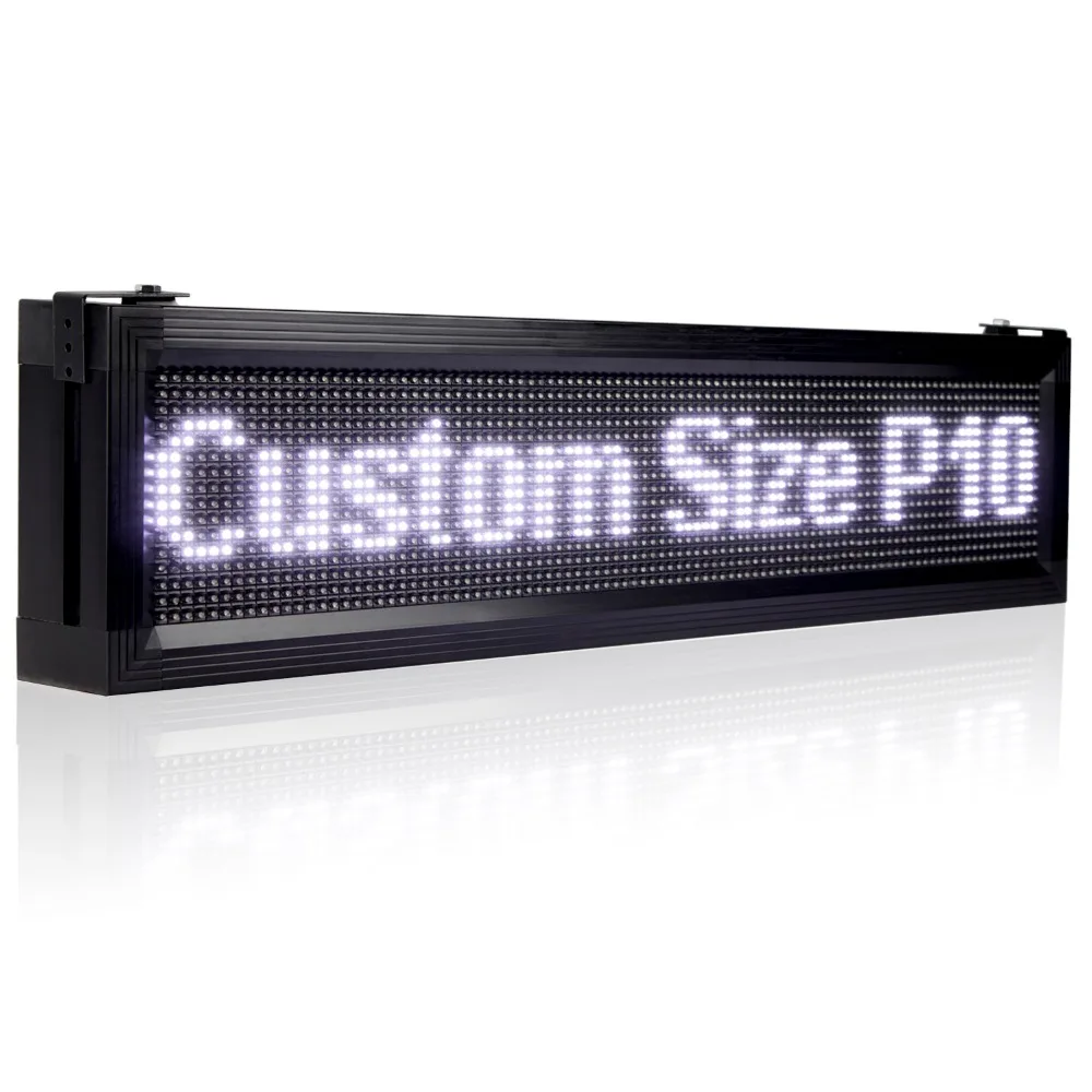 

white P10 Outdoor LAN Programmable LED Sign Waterproof Scrolling Advertising Message Display Board for your store
