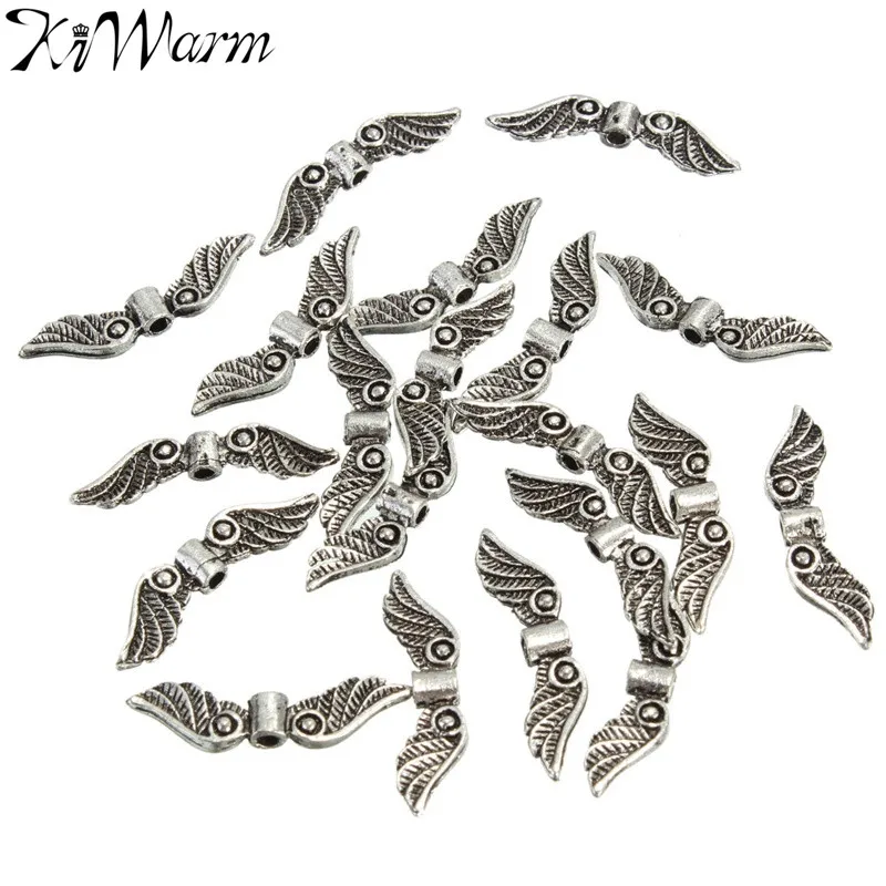 20Pcs Angel Fairy Wings Charm Metal Spacer Beads for Jewellery Makers Garment Clothes Decoartions DIY Crafts Accessory 23x5mm | Дом и сад