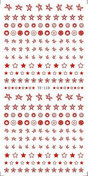 Водная переводная наклейка для ногтей желтая красная черная звезда цепочка|nail