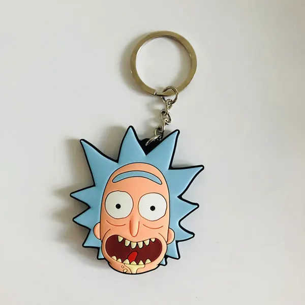 Белый Rick Fashion аниме-брелок для ключей пвх рисунок брелок милые игрушки брелок подарок на день рождения унисекс новинка - Цвет: Белый