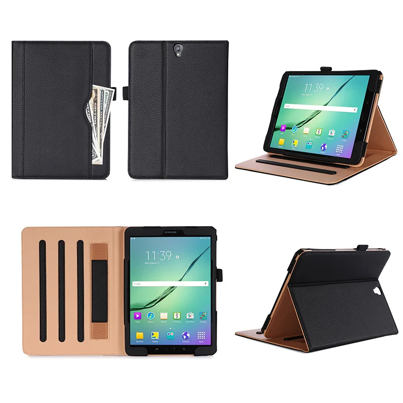 Чехол для планшета Samsung 9 7 дюйма чехол Tab S3 Экологически чистая кожа с несколькими