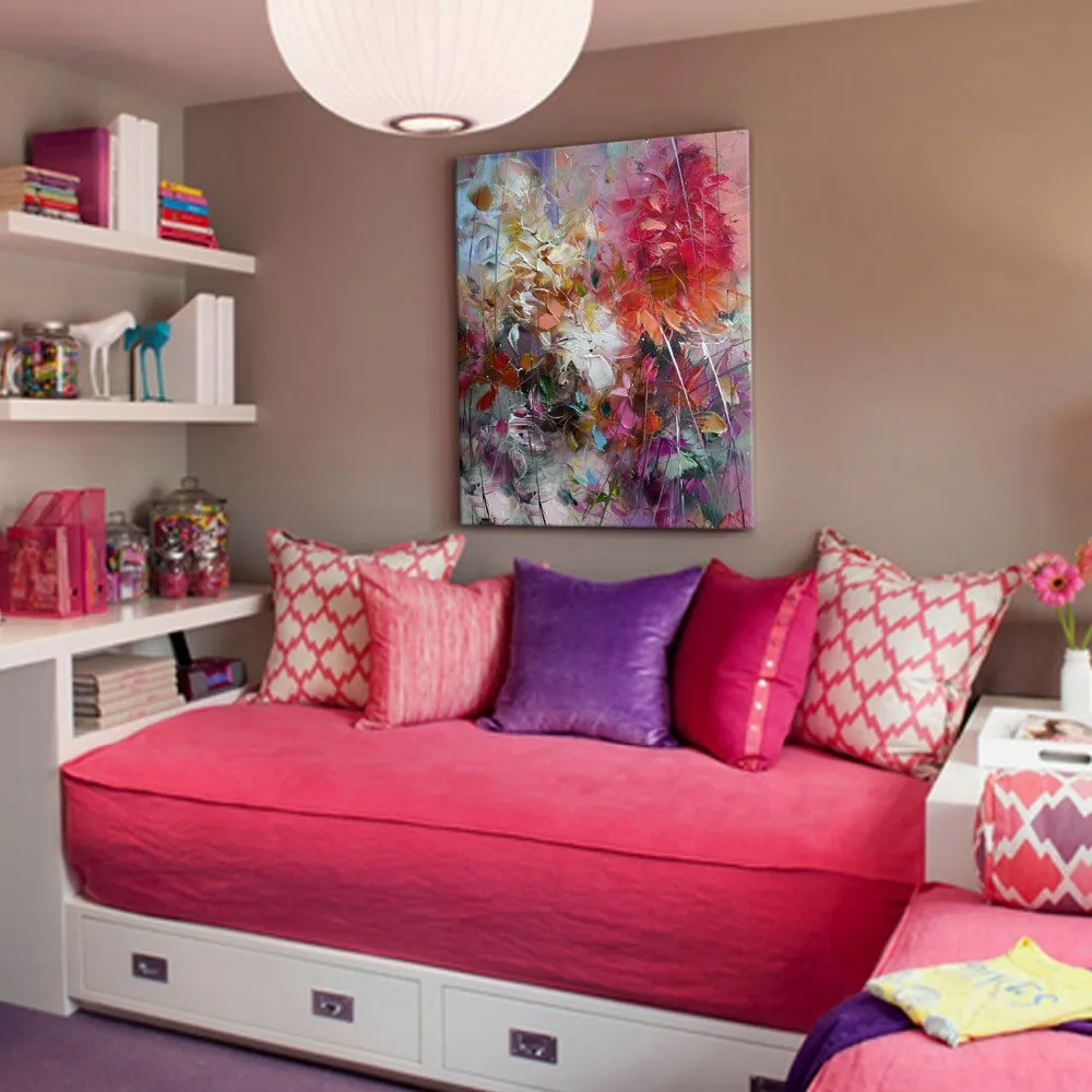 Новые украшения дома цветок картина маслом ручной работы Рисунок высокого