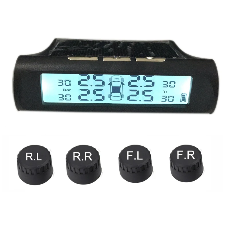 Система контроля давления в шинах, датчик Tpms, солнечная автомобильная система безопасности, интеллектуальное управление шинами, беспроводной 4 колеса, внешний датчик, сигнальное предупреждение