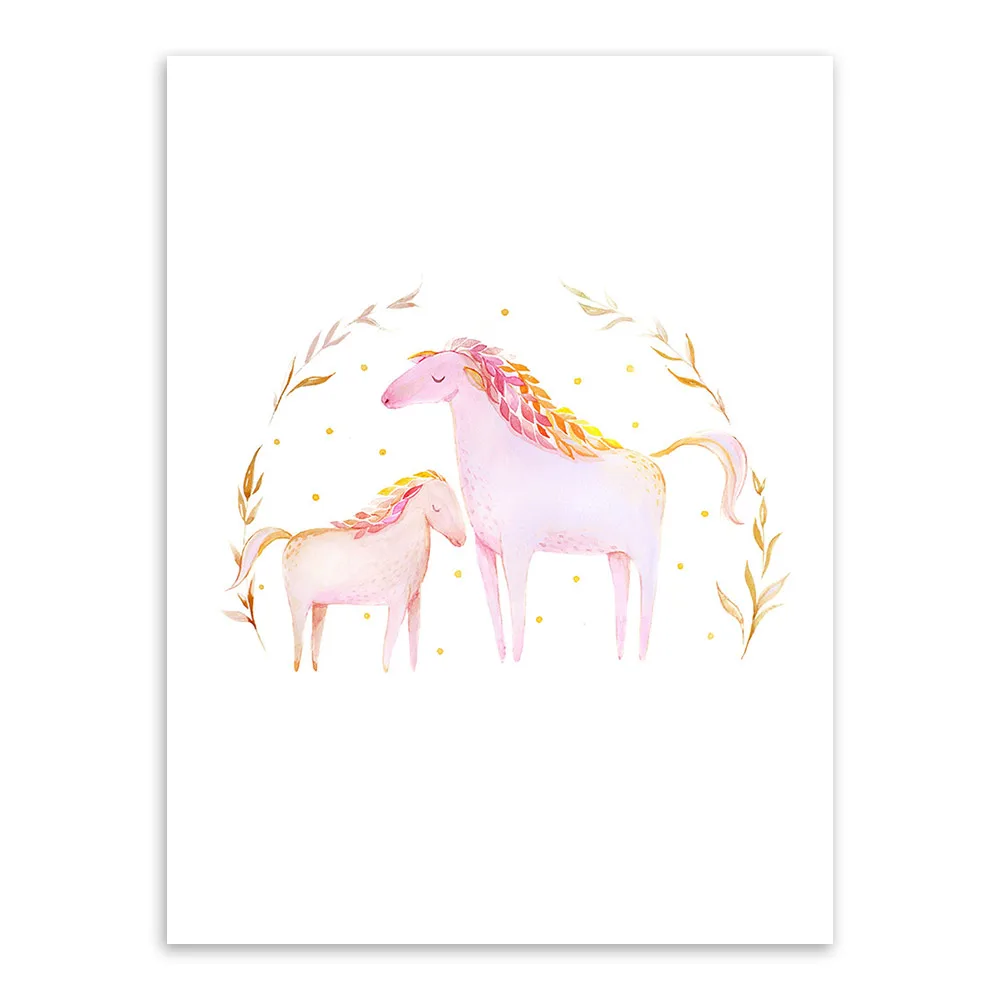 C Книги по искусству Ун Животные мило лошадь кошка Медведь холст Принт плакат