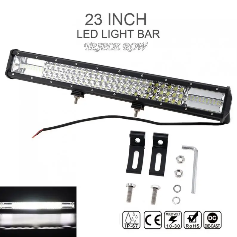 

23 Inch 7D 540W Car LED Worklight Bar Triple Row Spot Flood Combo Offroad Light Driving Lamp for Truck SUV 4X4 4WD ATV