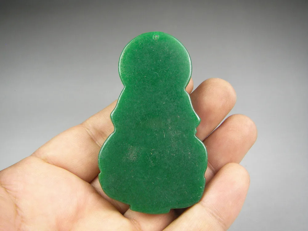 

Antique Chinese Hand-carved Jadeite jade pendant Guanyin Green jade Guanyin Pendant +Pendant to rope