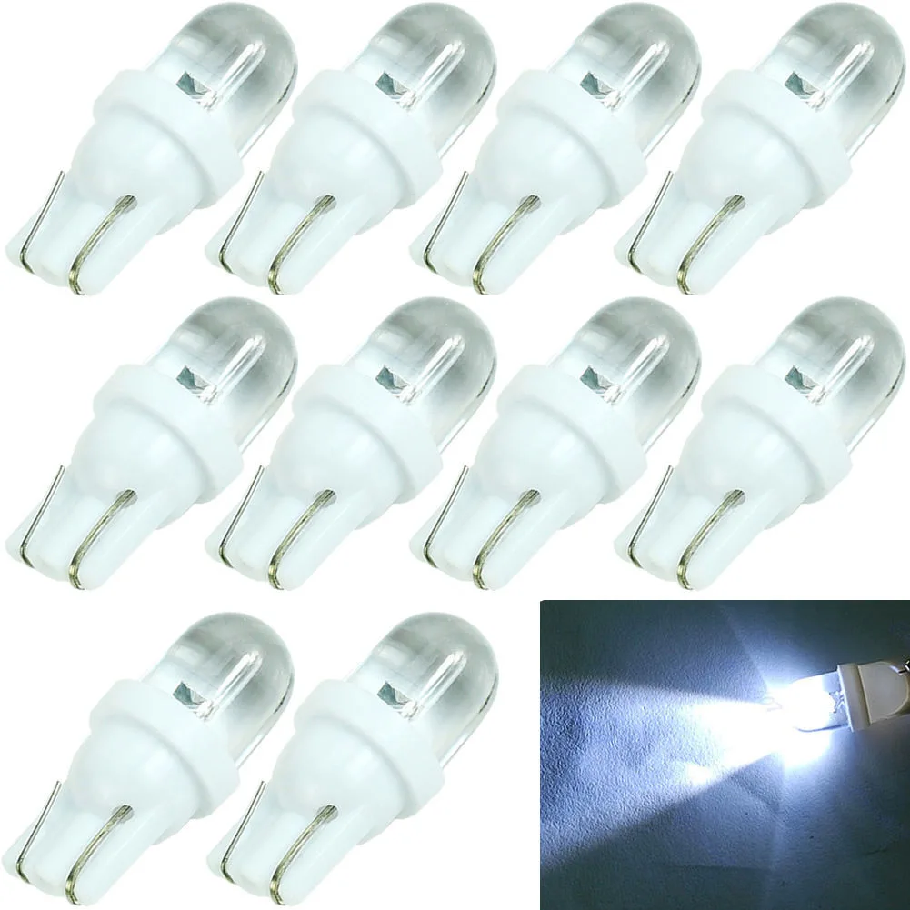 

JX-LCLYL 10pcs T10 194 168 158 W5W 501 5W LED Car Side Wedge Light Lamp Bulb White
