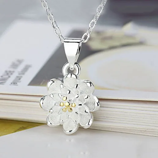 Женское ожерелье из серебра 925 пробы с подсолнухом 2 цвета|fashion necklace|necklace fashionnecklace