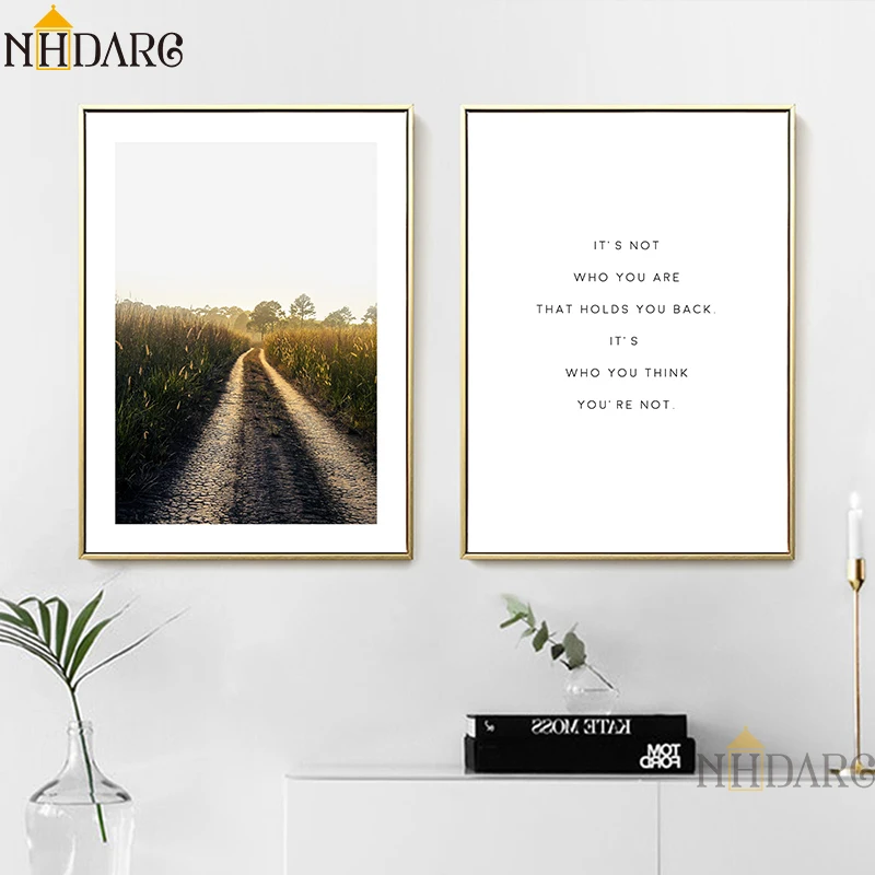 Nordic Posters and Prints Canvas Painting Art Field Trail Quote Wall Pictures for Living Room Bedroom Cuadros Home Decor | Дом и сад