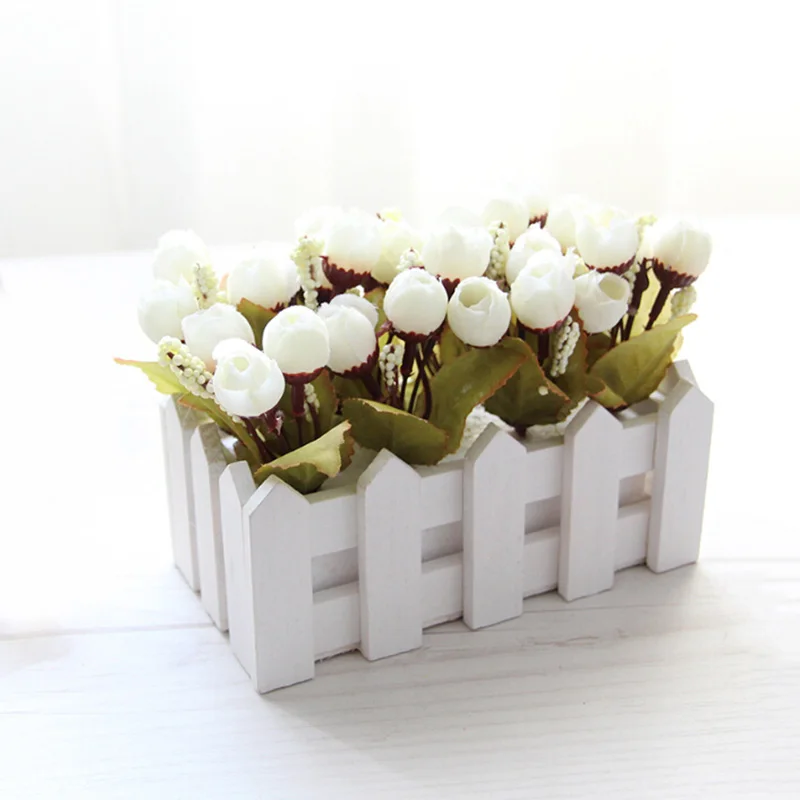 Искусственные цветы украшение для дома офиса стола искусственные розы с белым