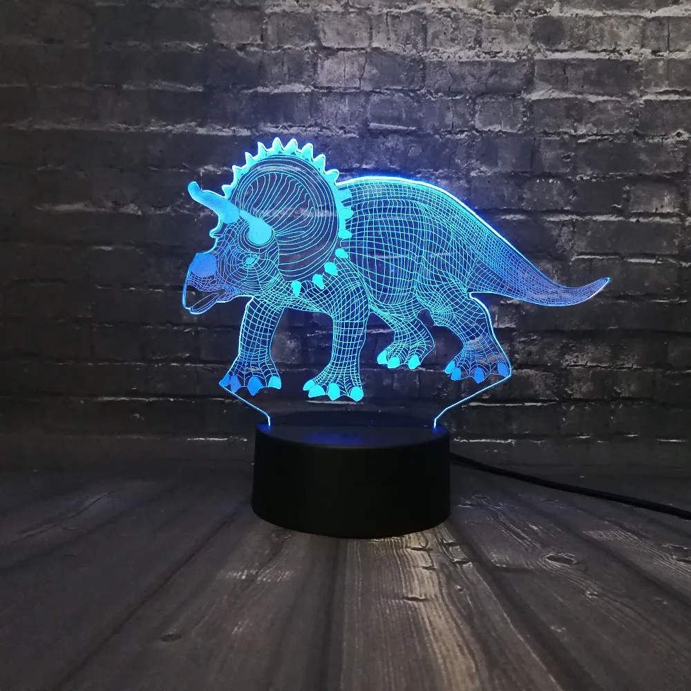 Акриловый светодиодный 3D животных вулканической лавы с рисунком динозавра в