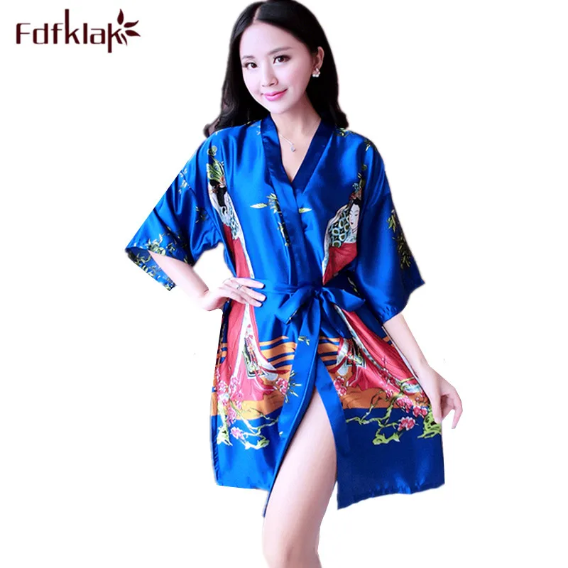 Халат женский Шелковый с винтажным принтом весна-лето | Женская одежда