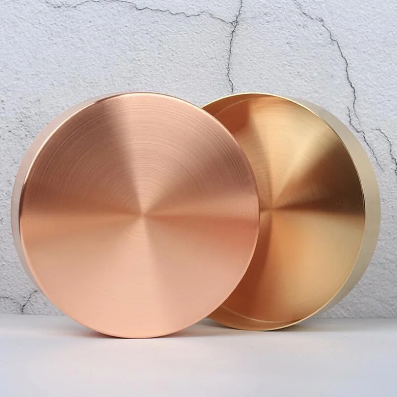 Круглая металлическая коробка из чистой меди в стиле ретро для коллекции золотых