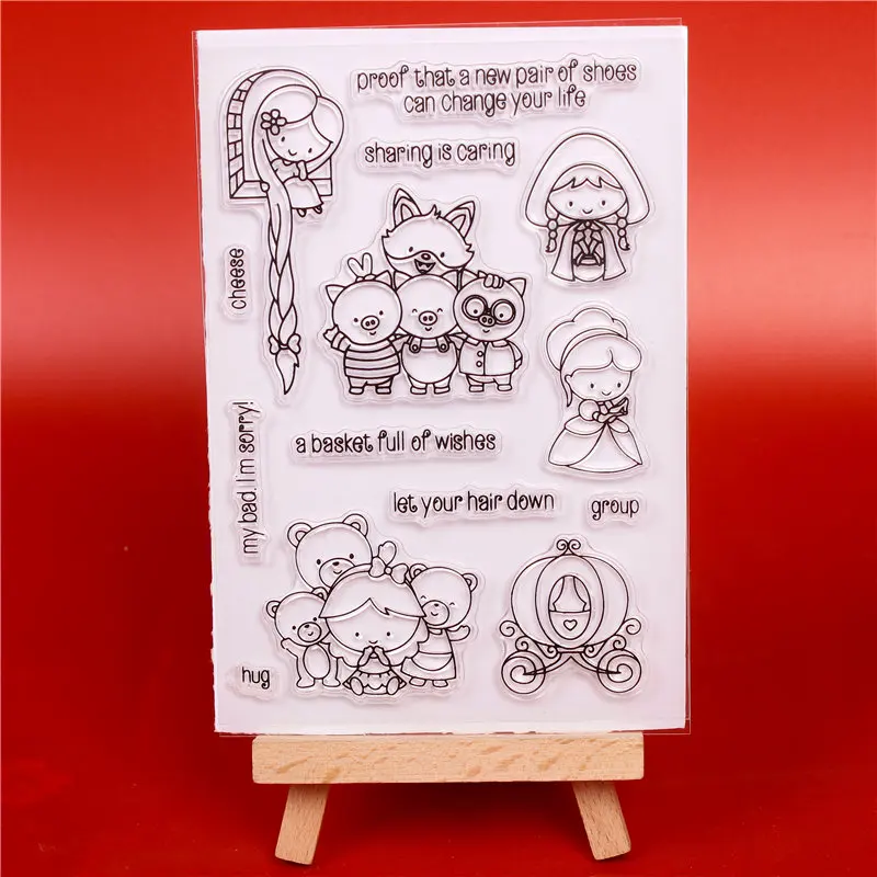 Длинные волосы для девочек прозрачные штампы DIY скрапбукинга/изготовление