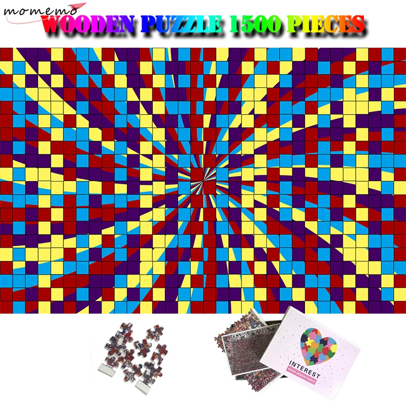 

MOMEMO Lattice Giant Difficult Adults Brain-challenging Wooden 1500 Pieces Puzzle Customized Jigsaw Puzzle 1500 Piece Puzzle Toy