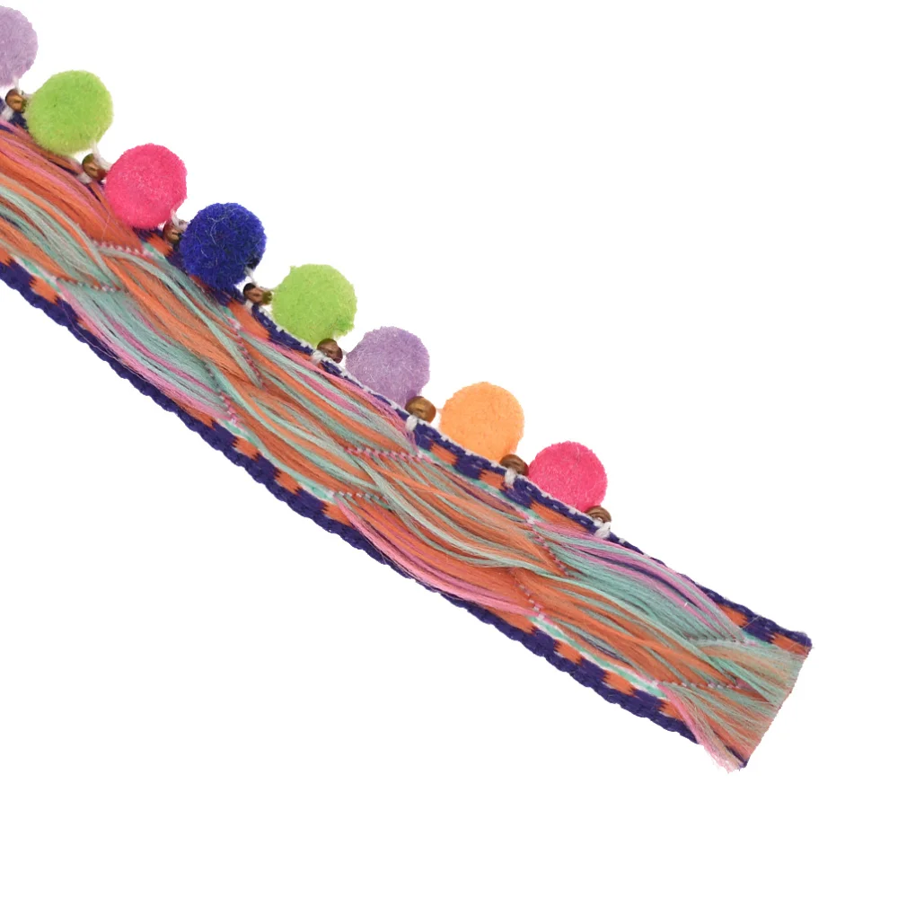 2 ярда цветные винтажные жаккардовые ленты в этническом стиле с меховыми