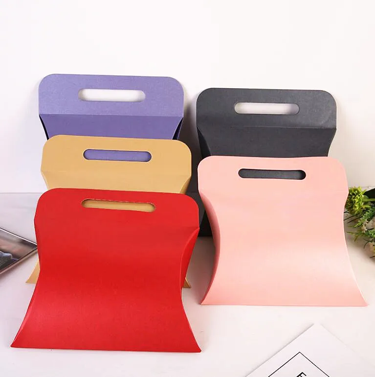 20 шт./лот форма подушки бумажная ручка сумка для подарка/одежда/шарф/полотенце