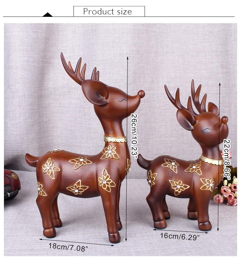 

Cute Elk Figurine Resin Crafts Office Decor Deer Figurines Crafts European Modern Classic Elk Crafts