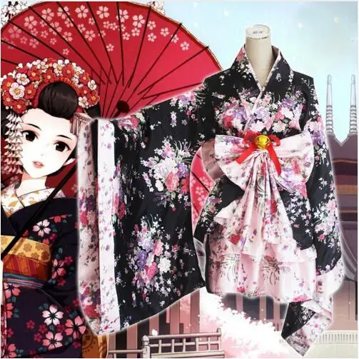 

FREE pp New Heavy Sakura Cosplay Anime Outfit Japanese Kimono Maid Lolita Costume Princess Dress Vestidos