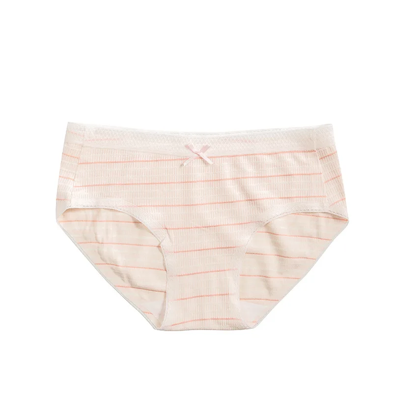 Полосатое бесшовное хлопковое женское нижнее белье простые кружевные