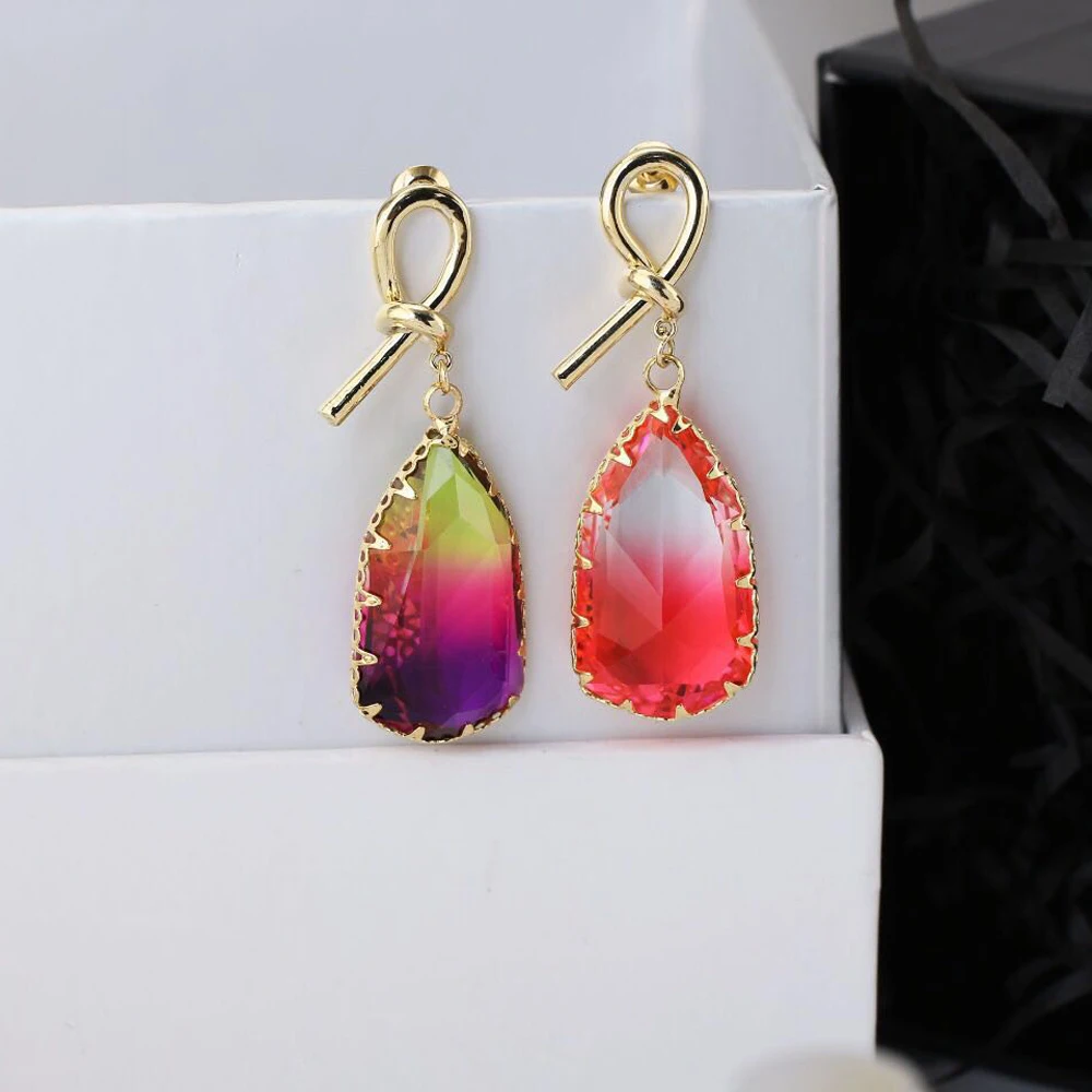 HIBRIDE New Fashion Summer Style AAA+ Cubic Zirconia Long Big Bridal Dangle Drop Earring for Wedding Jewelry Bijoux Femme E-523 | Украшения