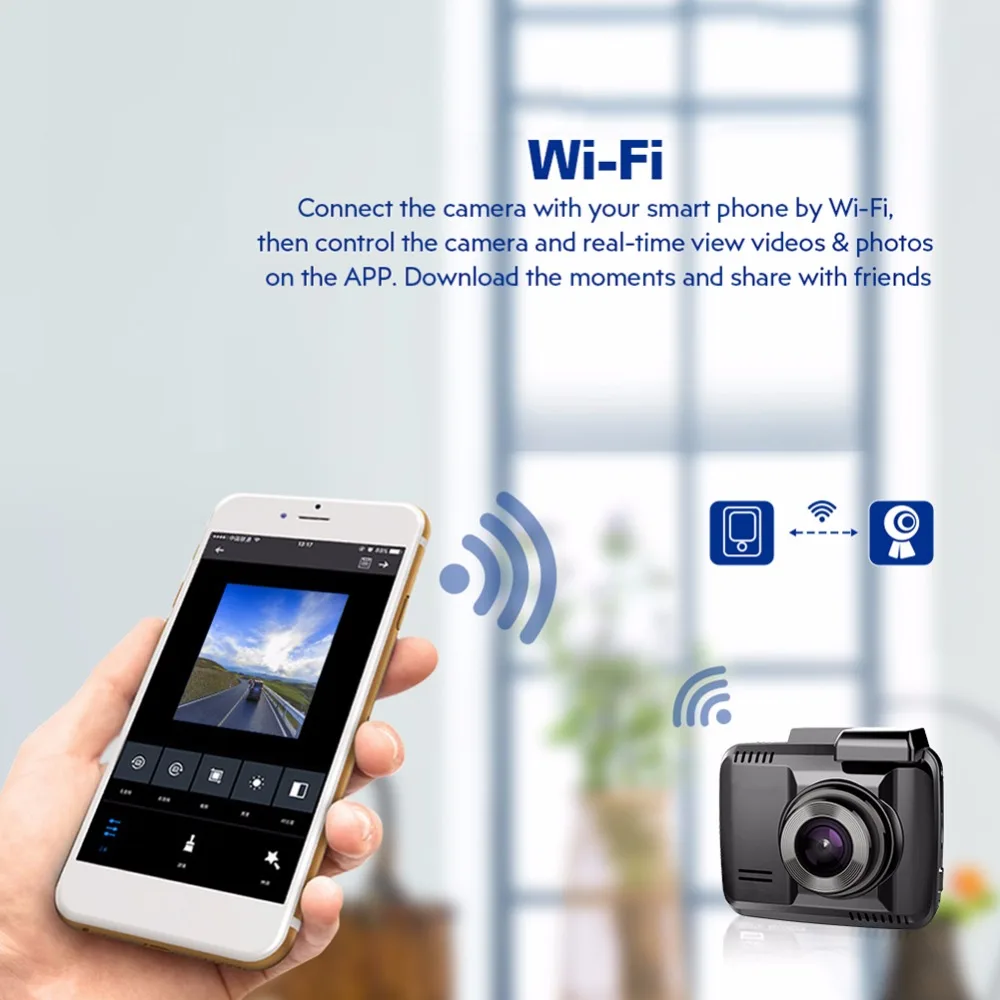 HD 1080P GS63H gps Wi-Fi видеорегистратор Автомобильный видеорегистратор g-сенсор детектор движения парковочный монитор 4K Dashcam поддержка 128G TF карта