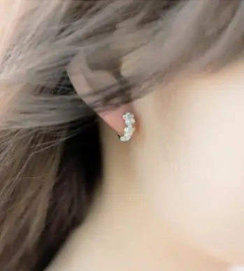 Top Quality 925 Sterling Silver Earrings For Women Jewelry Fashion Zircon Flower Hoop Earrings Girls Princess Accessories Charm