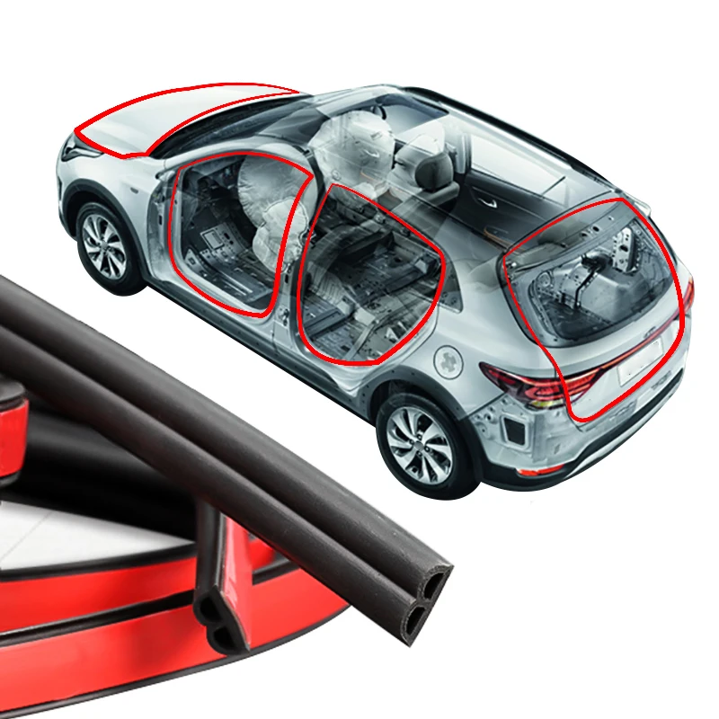 

Car Rubber Seal Stickers Trunk Door Edge EPDM Rubber Soundproofing Sealing Strips Sticker Automobiles Interior Accessories