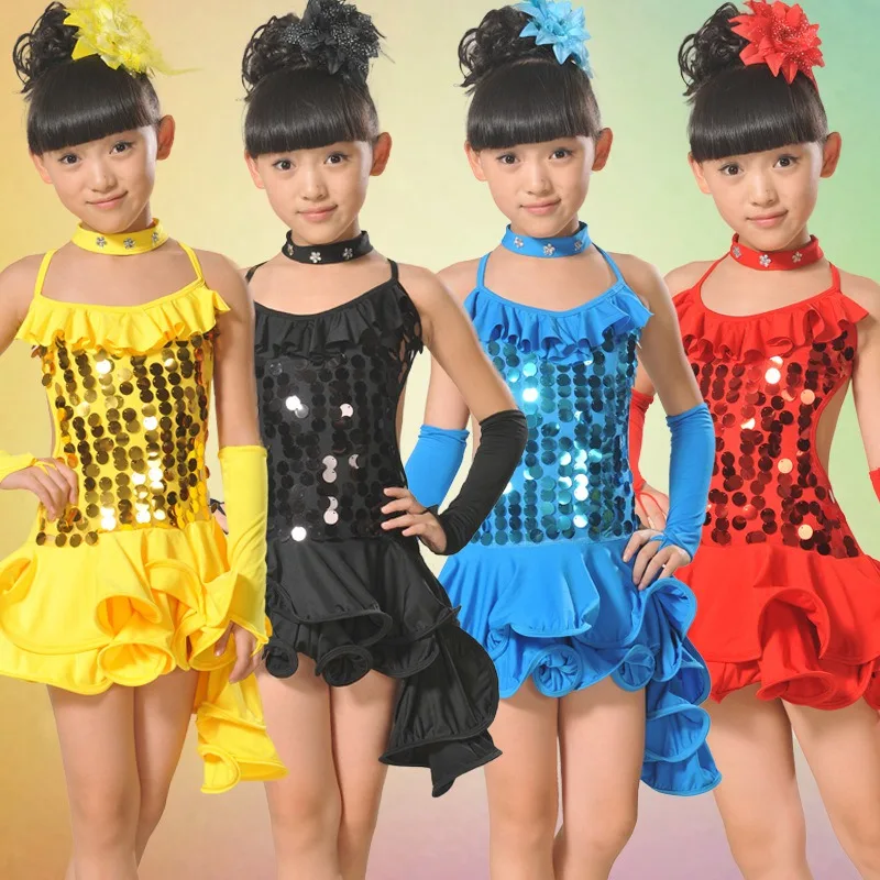 Расшитые блестками танцевальные костюмы для девочек танцевальная одежда сцены