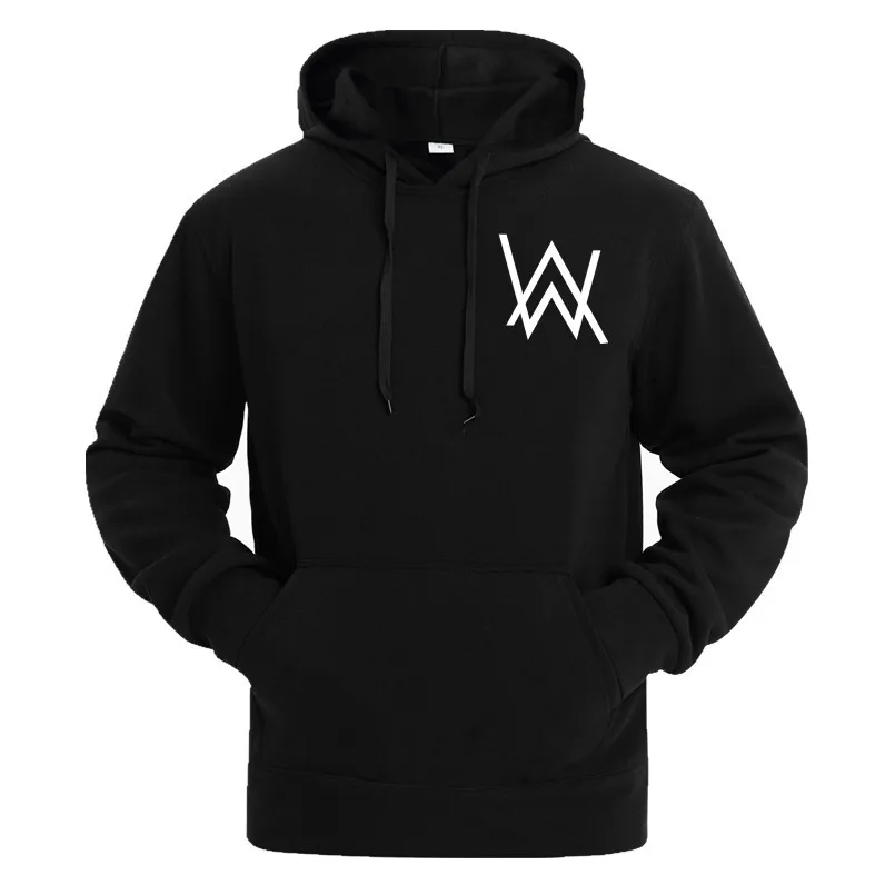 Зимняя флисовая толстовка с капюшоном Alan Walker мужская принтом в стиле хип-хоп