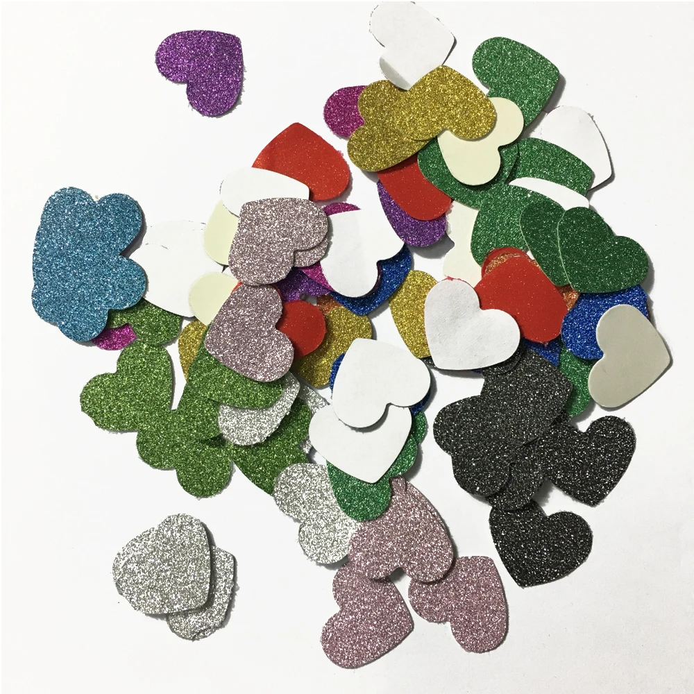 100 шт. Клей Золото Блеск Сердце Конфетти Бумаги Сердца Свадьба Таблица Разброса