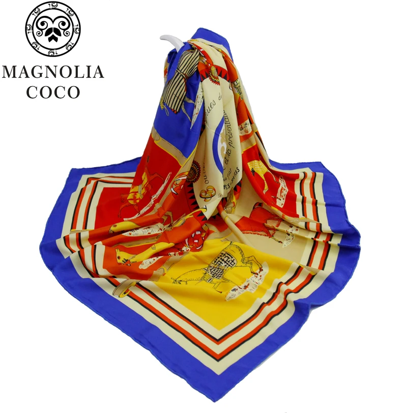 MAGNOLIA Модный Шелковый саржевый шарф для женщин высокого качества шарфы шали с