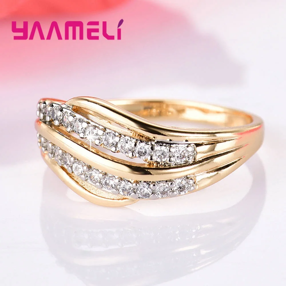 Натуральная 925 стерлингового серебра стекируемые кольца для помовки CZ