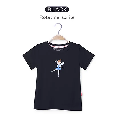 Black-sprite Мягкие футболки с принтом для балета и танцев для девочек; летние детские однотонные футболки для танцев; одежда с короткими рукавами для занятий танцами - Цвет: Black-sprite