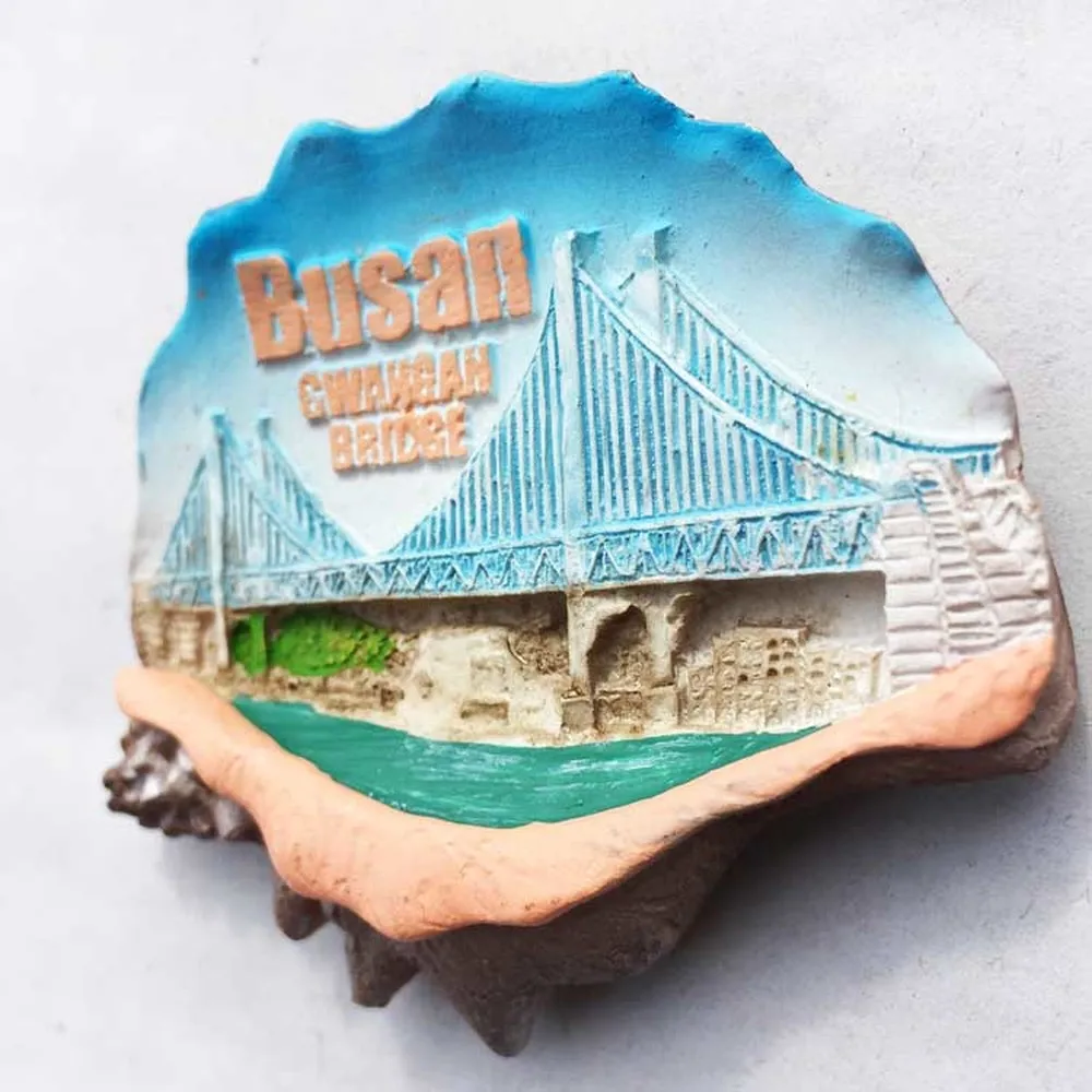 BABELEMI 1 Pcs/set Creative South Korea Busan World Travel Fridge Magnet Tourist Souvenirs