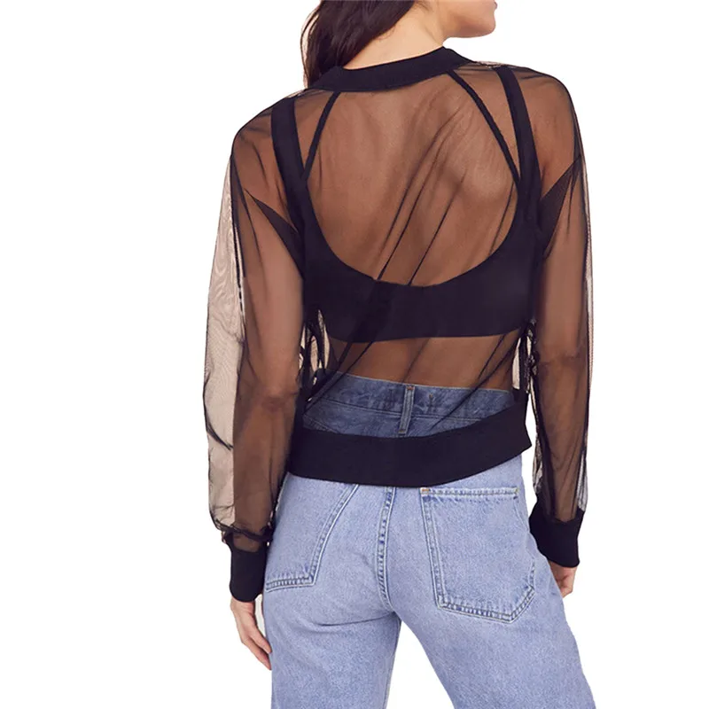 Пикантные прозрачные Mesh Sheer куртки женская обувь на застежке молнии пляжная