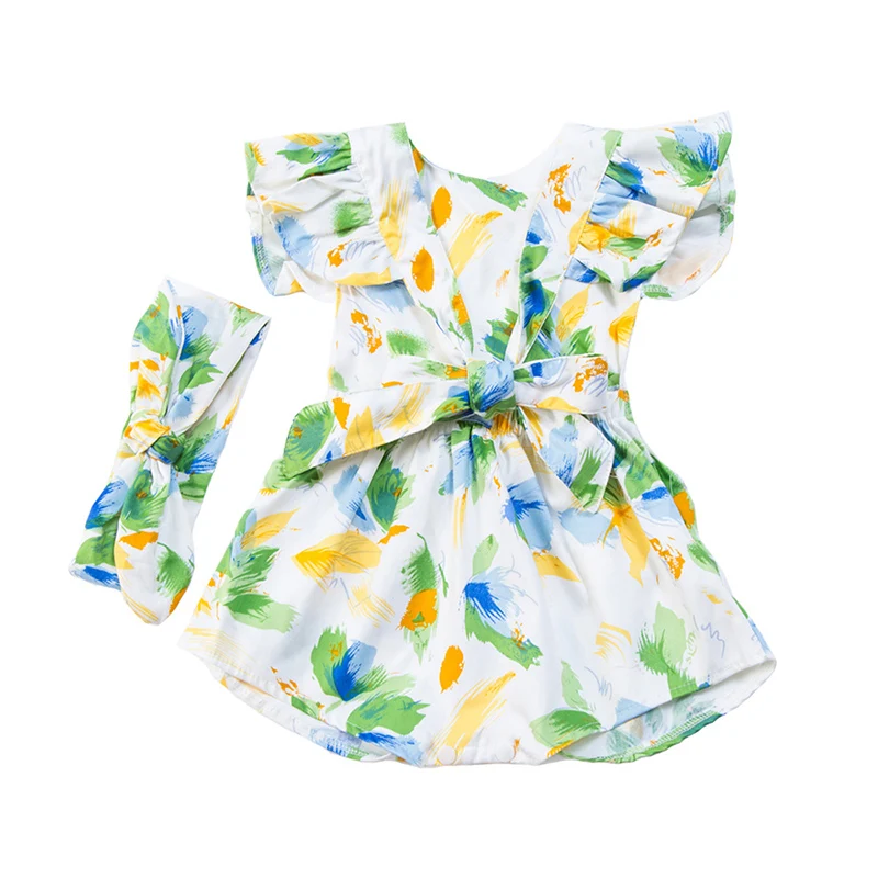 Оптовая продажа 10 Шт./лот Новорожденных Девочек Наряды Свежие Листья Цветочные