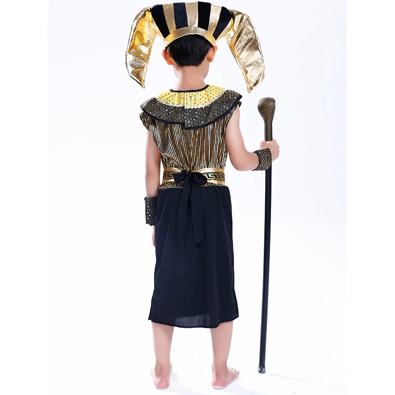 Египетский фараон маскарадные костюмы для мальчиков 2017 г. детские комбинезоны
