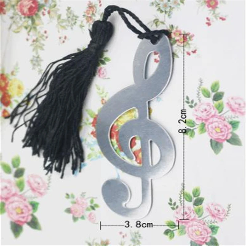 1 шт. новые пустотелые музыкальные ноты закладки металл с мини поздравительными